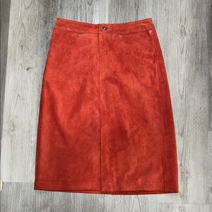 Gap Suede Leather Midi Skirt, size 4